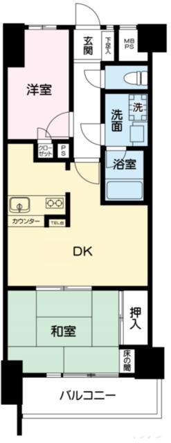 ライオンズマンション中野南台(2DK/3階)の間取り写真