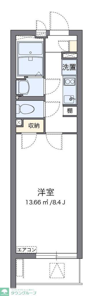 クレイノ八潮(1K/1階)の間取り写真