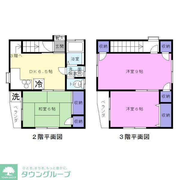 北村ビル(3DK/2階)の間取り写真