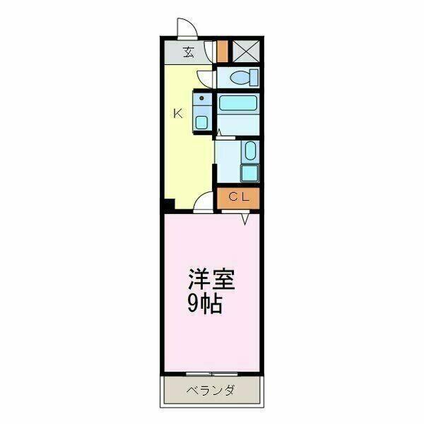 瀬々ら木ハイツ(1K/1階)の間取り写真