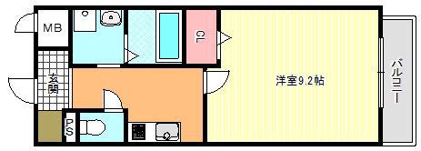 ラグラシューズ(1K/4階)の間取り写真