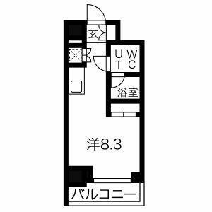 スパシエ アコルデ 横浜(ワンルーム/4階)の間取り写真