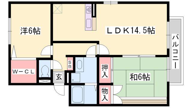 ロイヤルグレース花田(2LDK/2階)の間取り写真