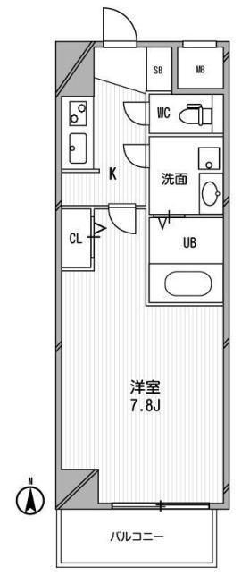 アーデンタワー西本町(1K/2階)の間取り写真