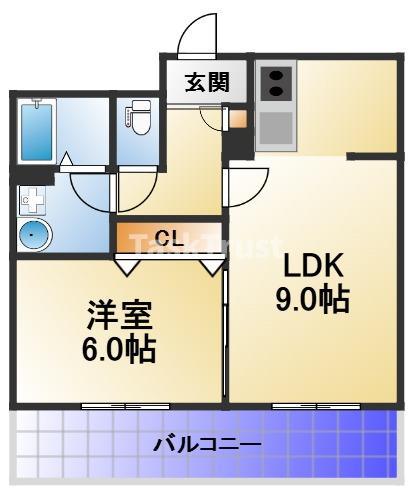 アンプルールフェール今津(1LDK/1階)の間取り写真