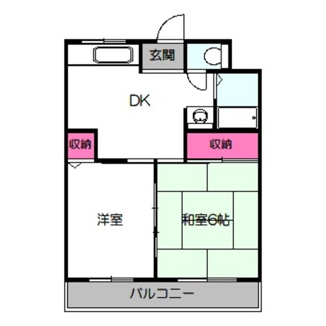 メゾン嶋(2DK/2階)の間取り写真
