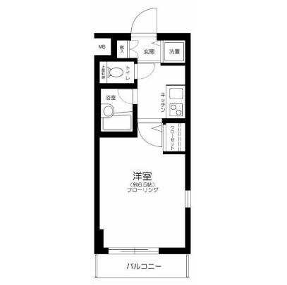 プレール・ドゥーク東新宿(1K/1階)の間取り写真