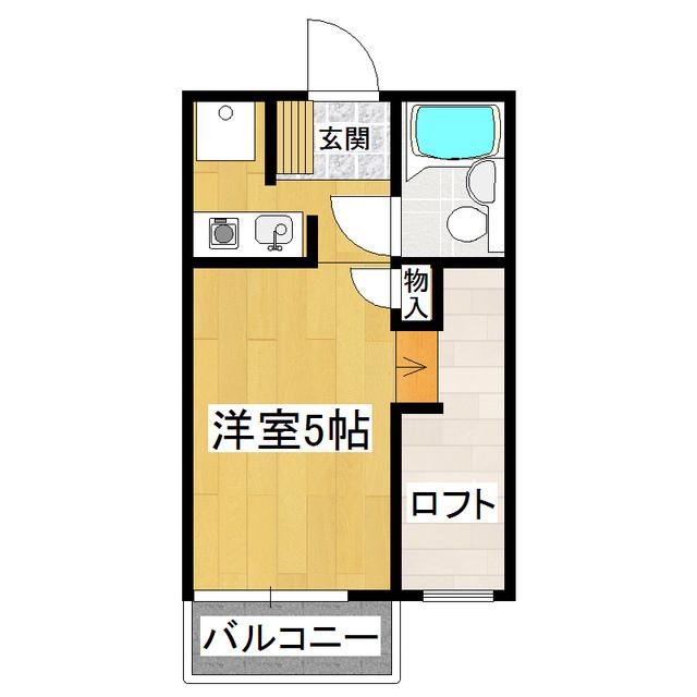コンドレアC(1K/2階)の間取り写真