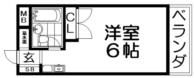 テラスエスト枚方(ワンルーム/3階)の間取り写真