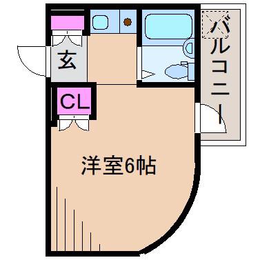 アートイン元住吉(1K/4階)の間取り写真