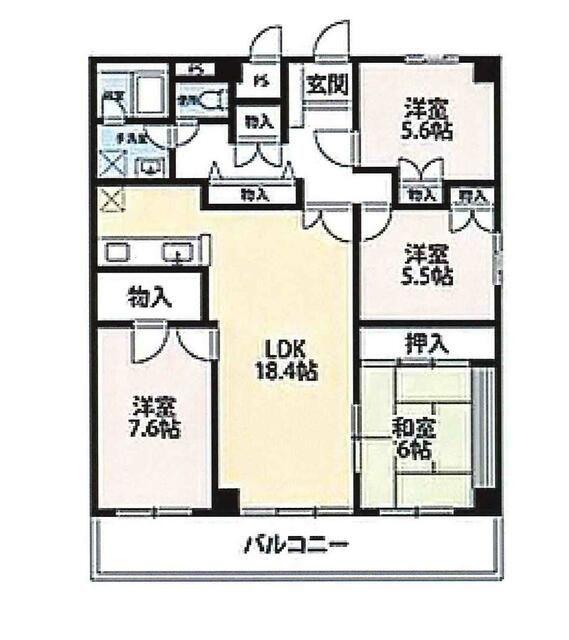インテーク久里浜(4LDK/7階)の間取り写真