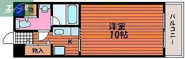 AXIS伊島(1K/5階)の間取り写真