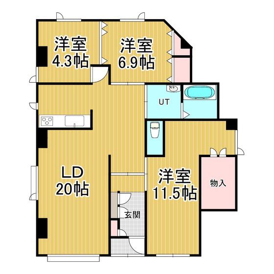 エスポワール(3LDK/1階)の間取り写真