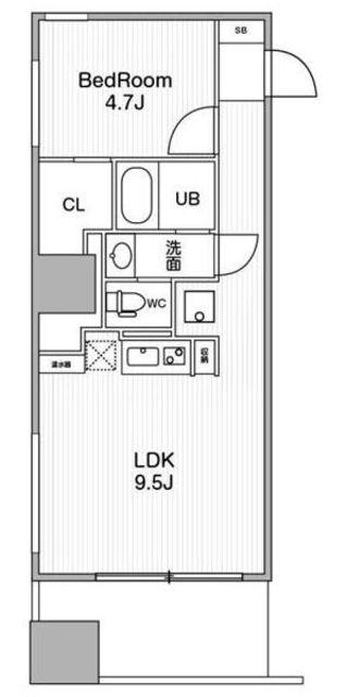 アーバンフラッツ池袋プレミアム(1LDK/19階)の間取り写真