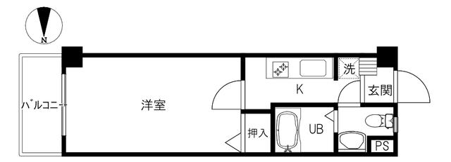 ベルシャトー(1K/2階)の間取り写真