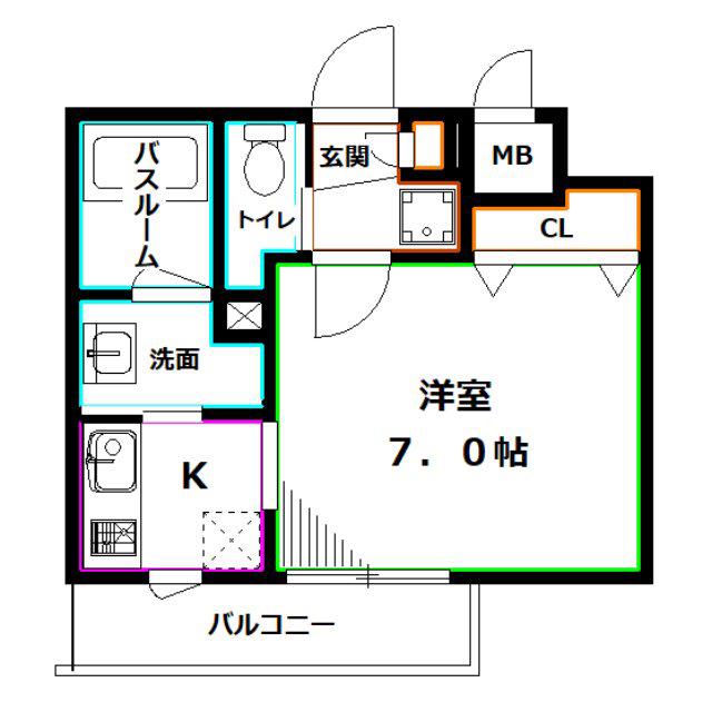 吉祥寺VSビル(1K/3階)の間取り写真