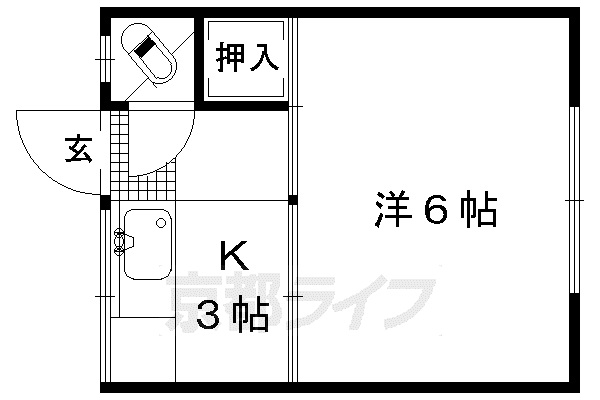 あさひアパートメント(1K/2階)の間取り写真