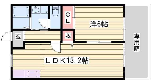 メゾン・シキトウ(1LDK/2階)の間取り写真