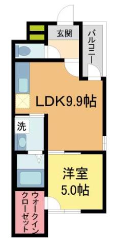 フジパレス甲子園III番館(1LDK/2階)の間取り写真