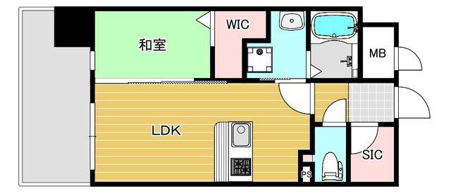 リファレンス六本松ビル(1LDK/10階)の間取り写真