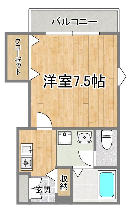 辻産業第10ビル(1K/1階)の間取り写真