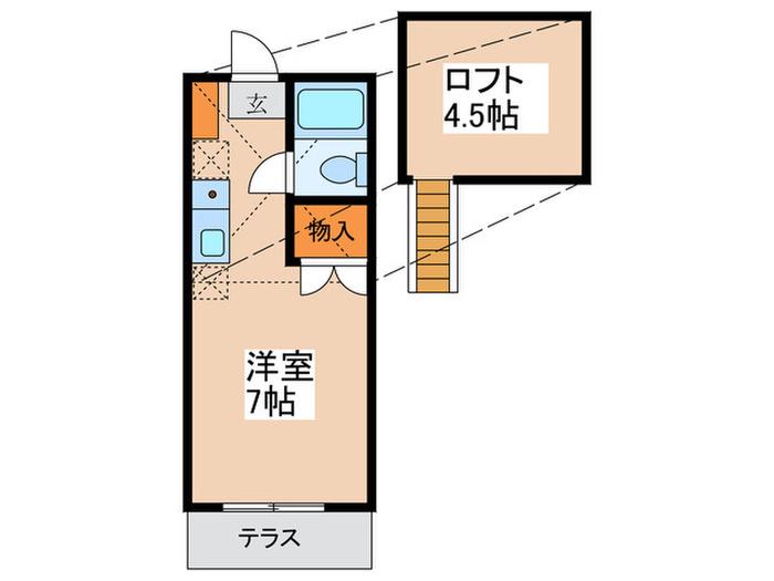 クオーレむさし台(ワンルーム/1階)の間取り写真