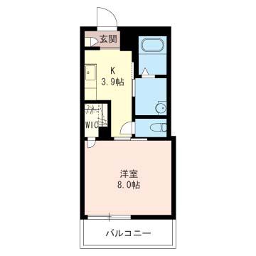西巣鴨グリーンハイツ(1K/2階)の間取り写真