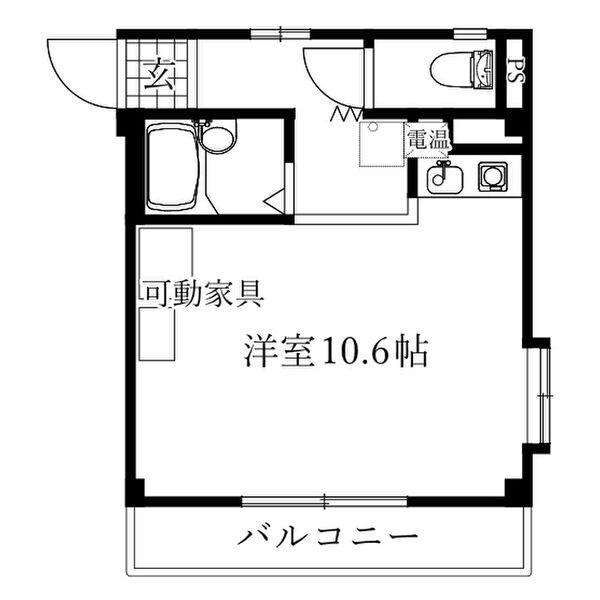 K&Tメンズハイツ(ワンルーム/2階)の間取り写真