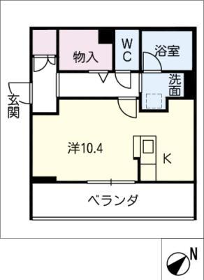 エステート羽津A(ワンルーム/2階)の間取り写真