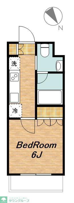 アジールコート東大井(1K/4階)の間取り写真