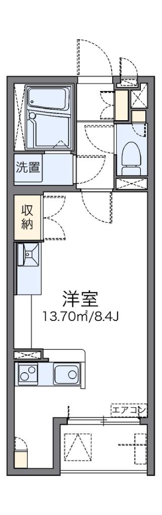 レオネクストテルス(ワンルーム/3階)の間取り写真
