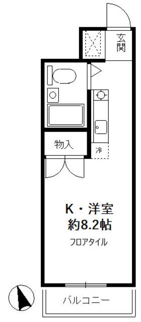 クレールN(ワンルーム/3階)の間取り写真