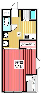 ラメール幸町(1K/3階)の間取り写真