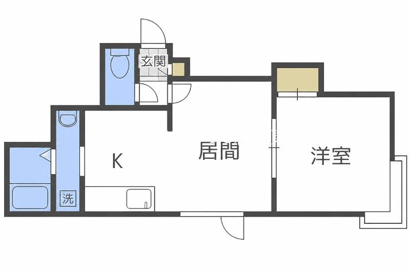 ハイツMOTII(1DK/2階)の間取り写真