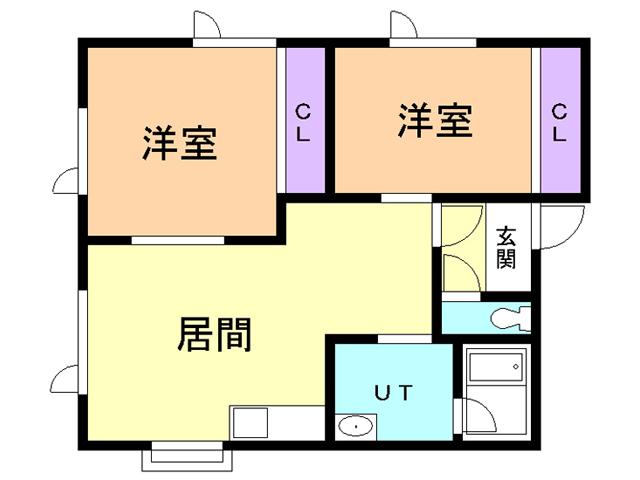 ハイツ宮下II(2LDK/2階)の間取り写真