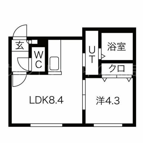 HOPE豊平公園(1LDK/2階)の間取り写真