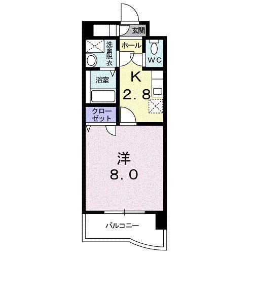 エアリーストリート(1K/8階)の間取り写真
