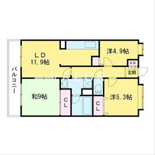 クラ―ロエスパシオ(3LDK/1階)の間取り写真