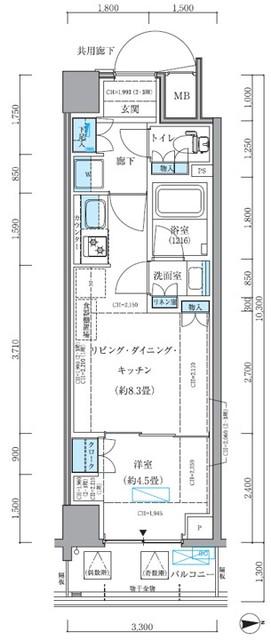 パークアクシス品川シーサイド(1LDK/1階)の間取り写真