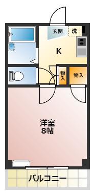 YKビル(1K/2階)の間取り写真