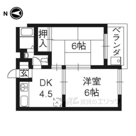マルサクマンション(2DK/3階)の間取り写真