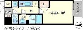 メインステージ新大阪(1K/10階)の間取り写真