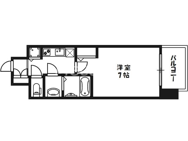 クリスタルグランツ梅田(1K/12階)の間取り写真