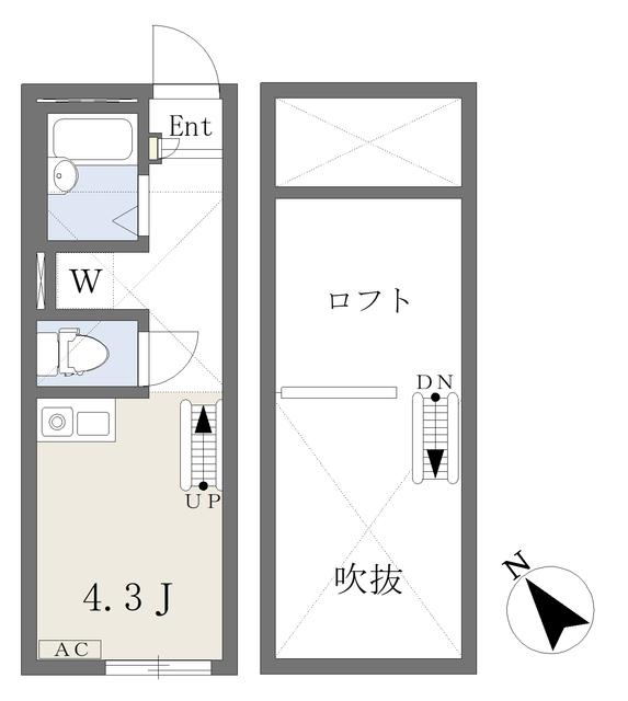 コンフォール寺尾台(ワンルーム/2階)の間取り写真