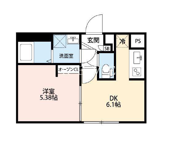 LUFT GOKOKUJI(1DK/3階)の間取り写真