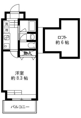 DOMUS(1K/2階)の間取り写真