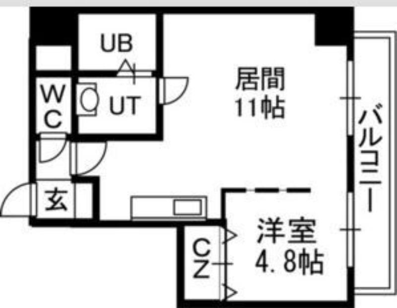 セルベッサ札幌レジデンス(1LDK/5階)の間取り写真