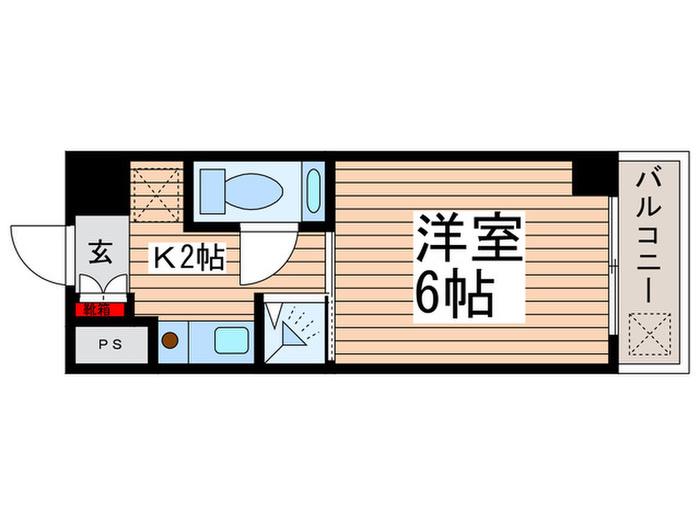 晴花マンション亀戸(1K/10階)の間取り写真