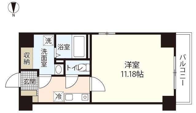 エメラルドHILL(1K/5階)の間取り写真
