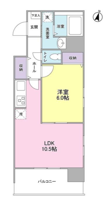 ラークガーデン木場(1LDK/6階)の間取り写真